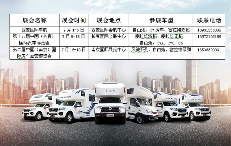 七月，這么多城市都能看房車